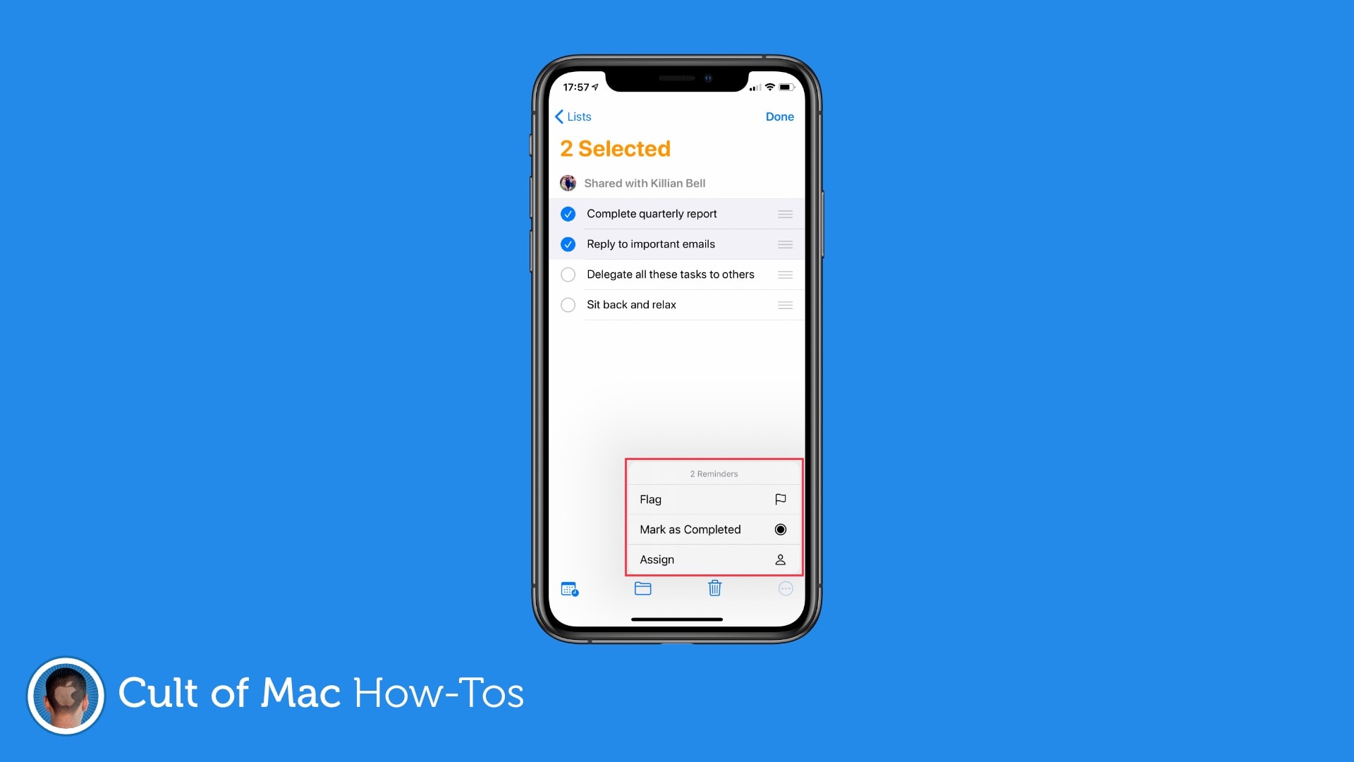 How to assign tasks in Reminders for iOS 14