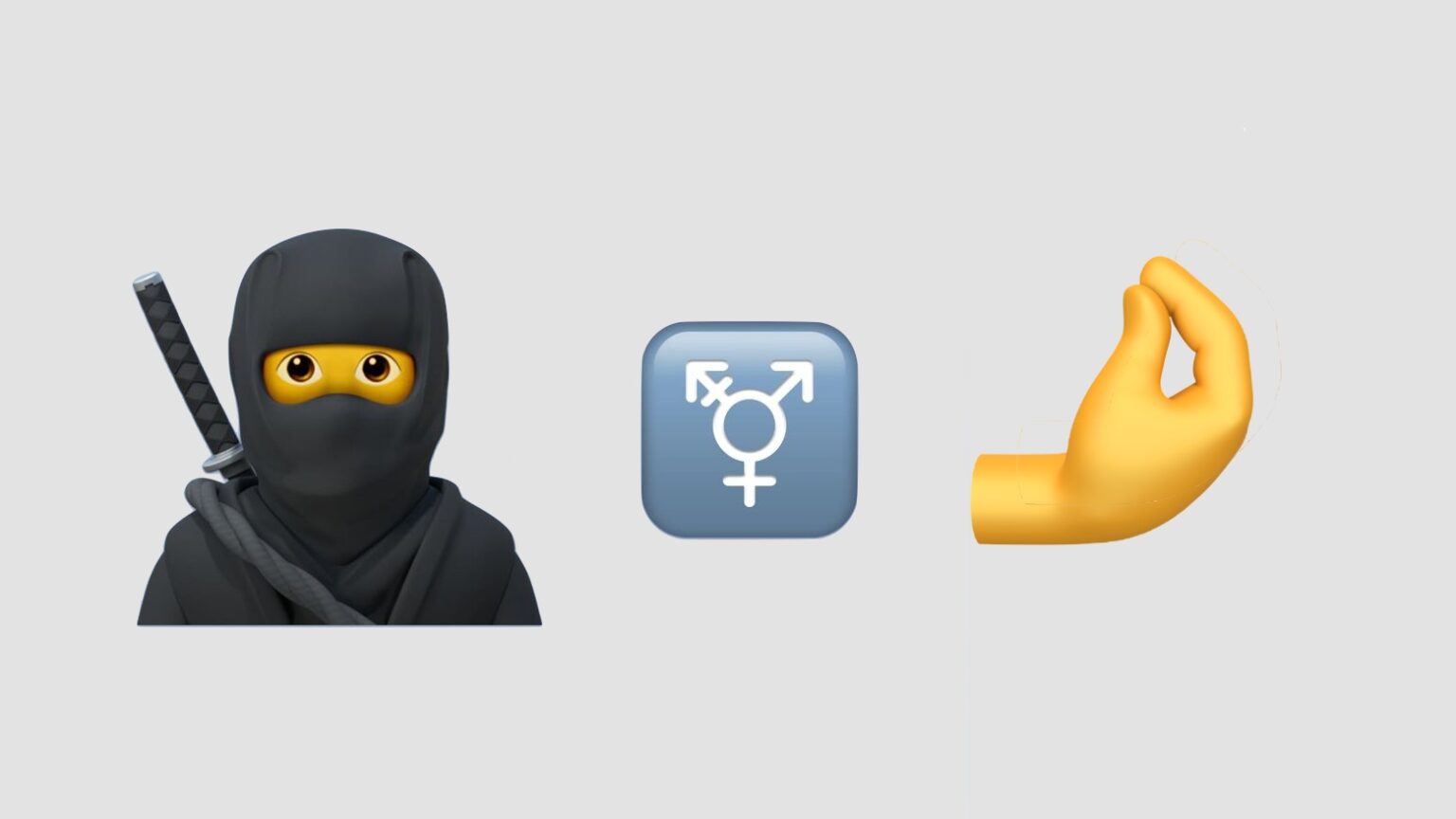iOS 14 emoji include a ninja, the transgender symbol, and an Italian gesture.