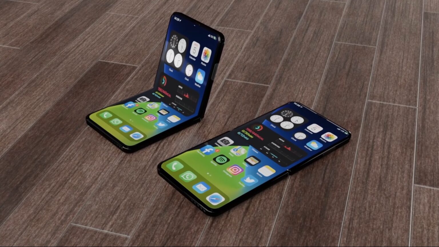 Un concepto de iPhone muestra un diseño de iPhone plegable realista