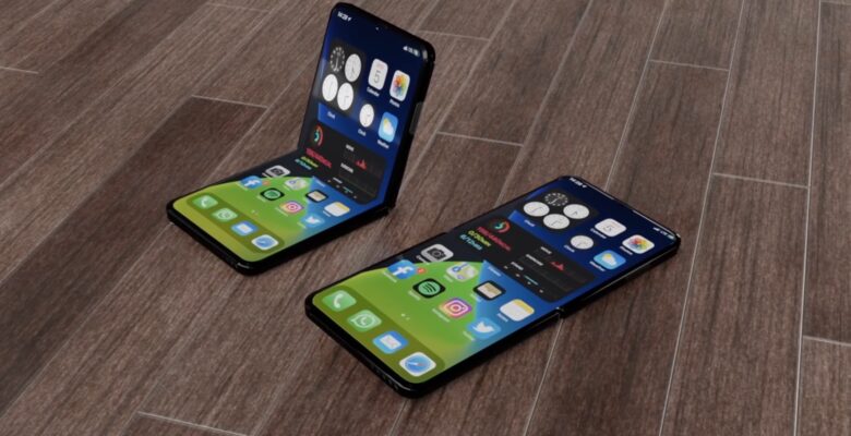 An iPhone concept shows a realistic folding iPhone design