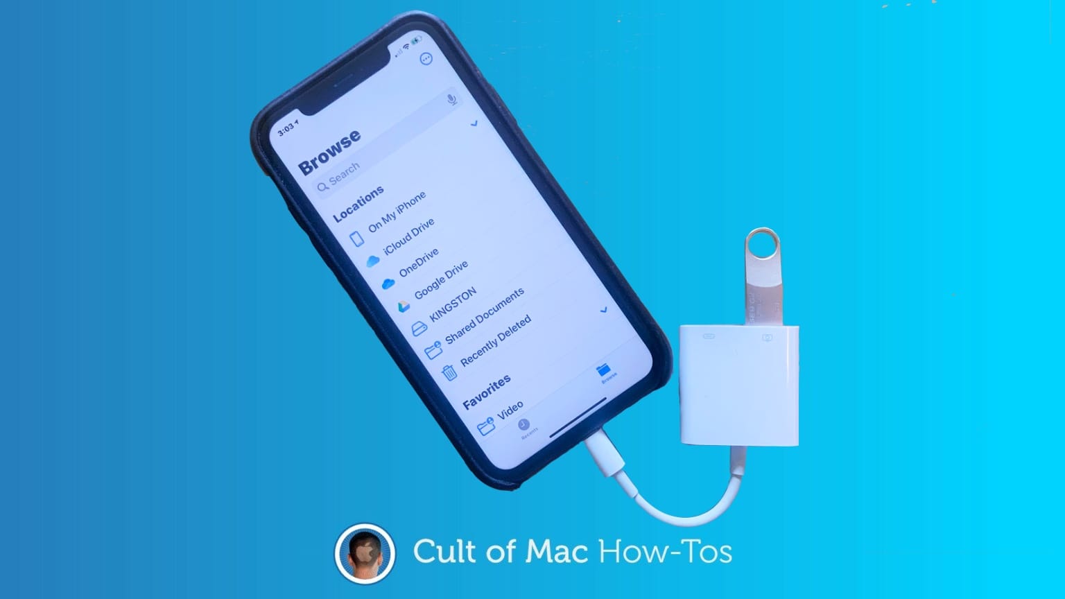 Connecting a USB drive to an iPhone is a snap.