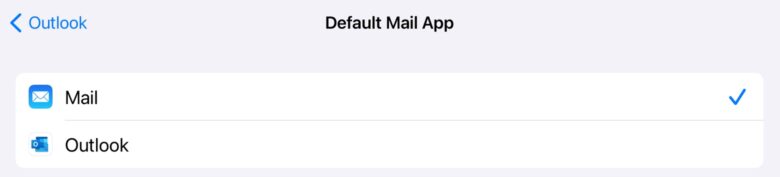You can change the iOS default email application to Microsoft Outlook.