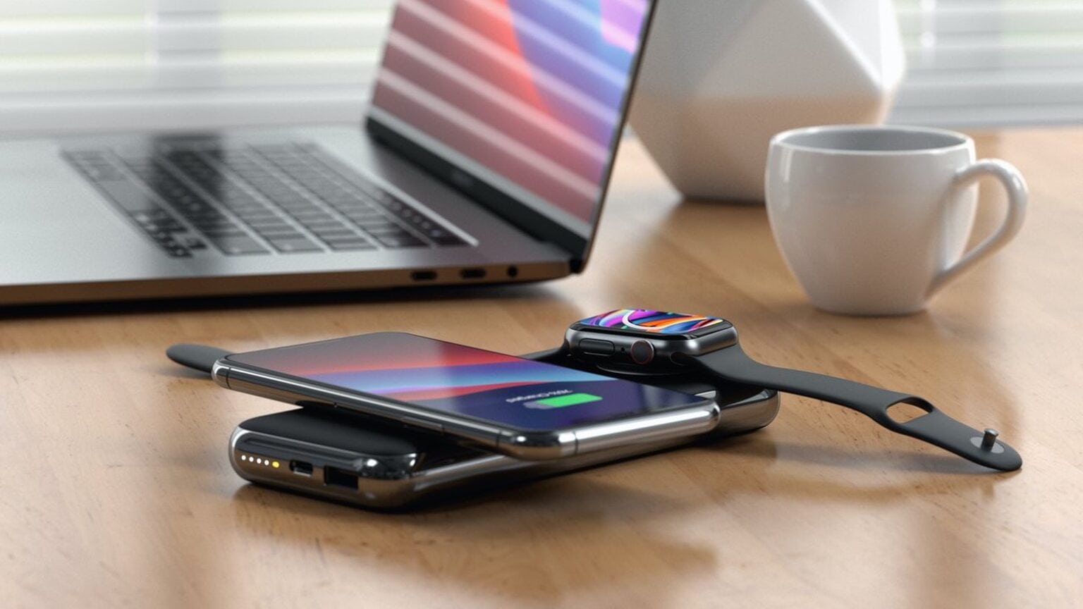 The Satechi Quatro Wireless Power Bank includes four charging methods.