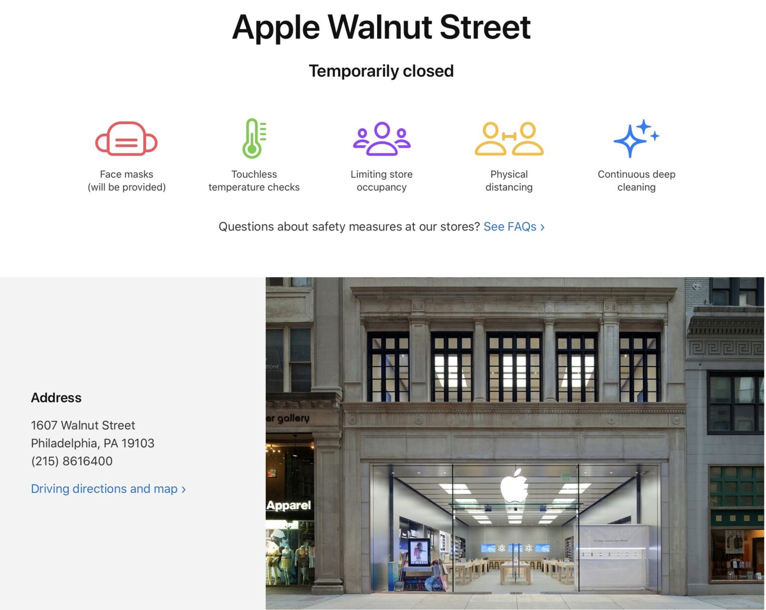 Apple Store temporarily closed.