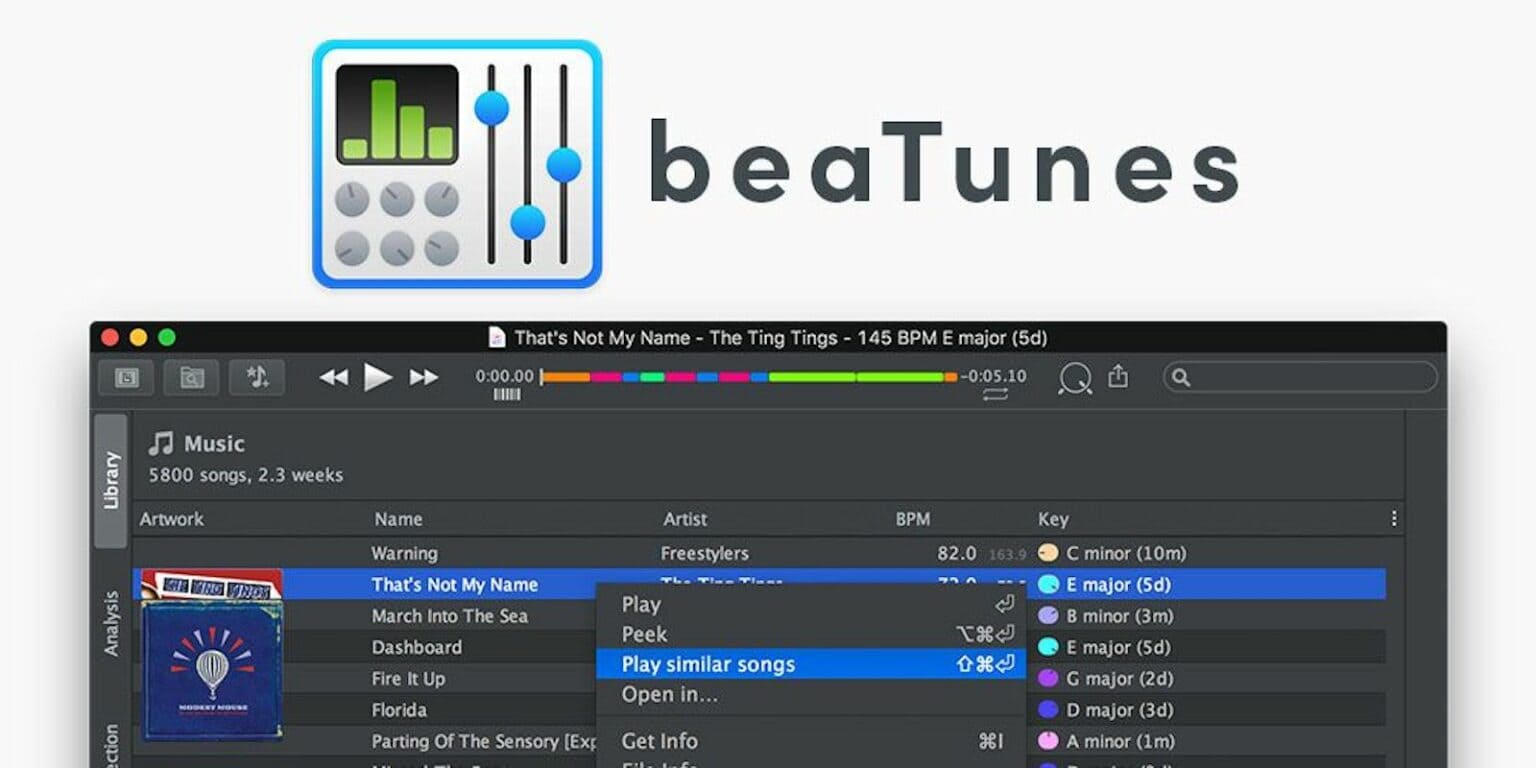 beaTunes music app: This Mac app analyzes your songs to create compelling playlists just for you.
