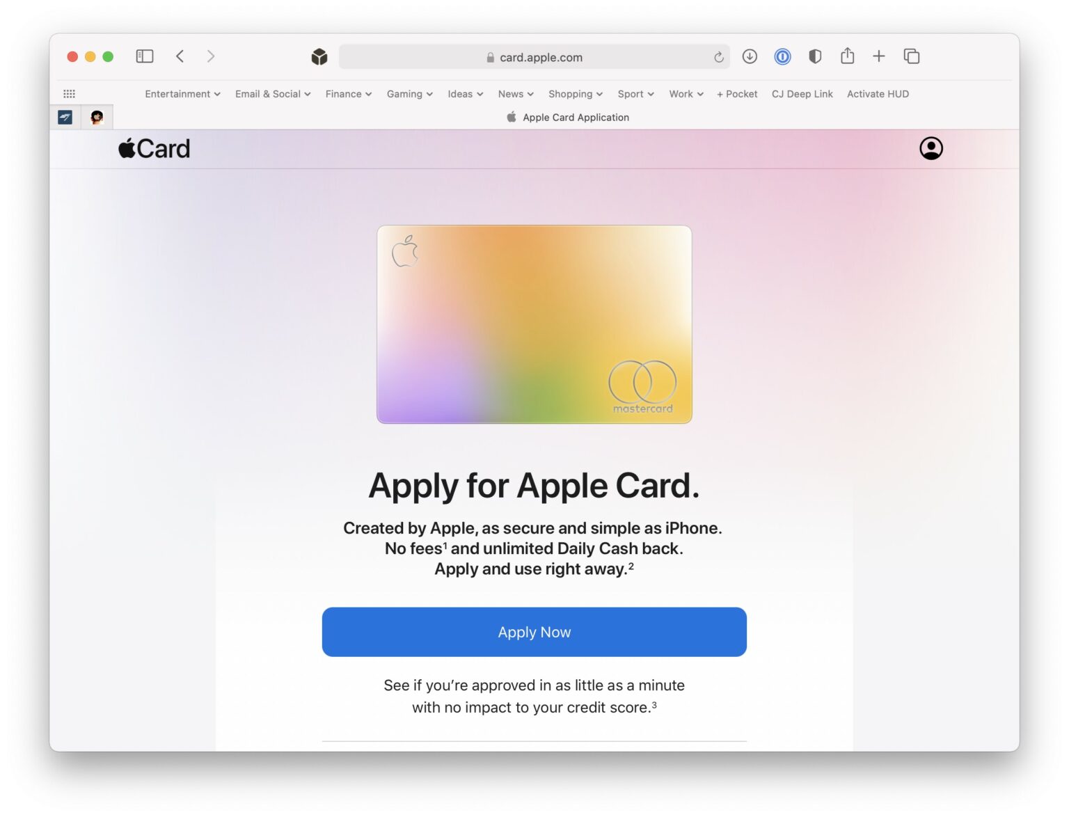 Apply for Apple Card online