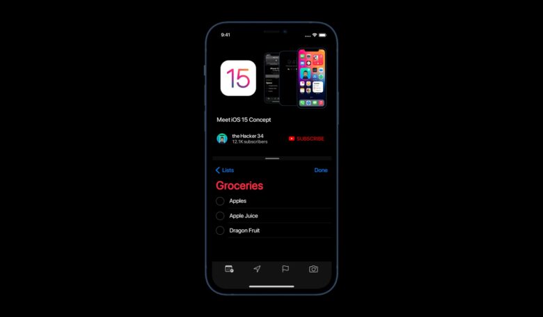 Split View iOS 15 concept