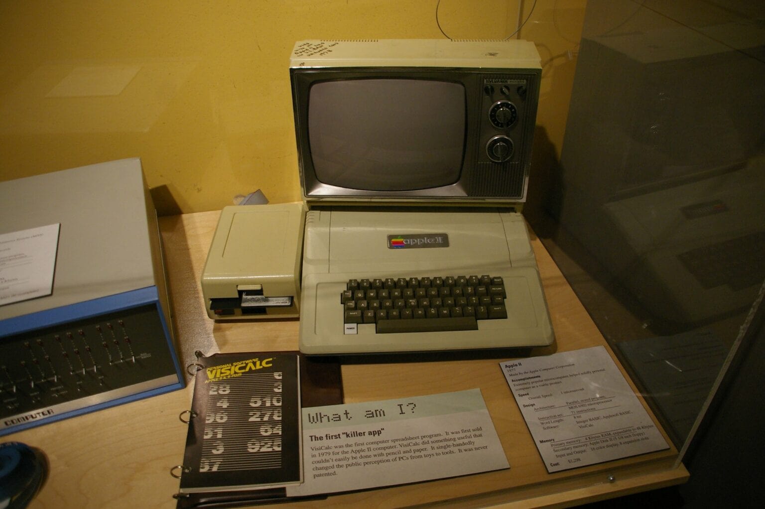 An Apple II with a copy of 