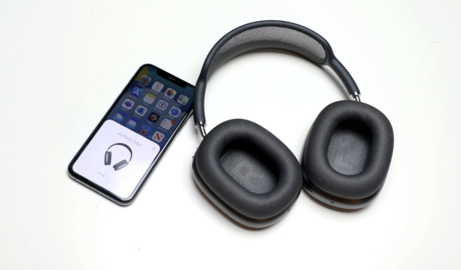 AirPods Max connected to iPhone