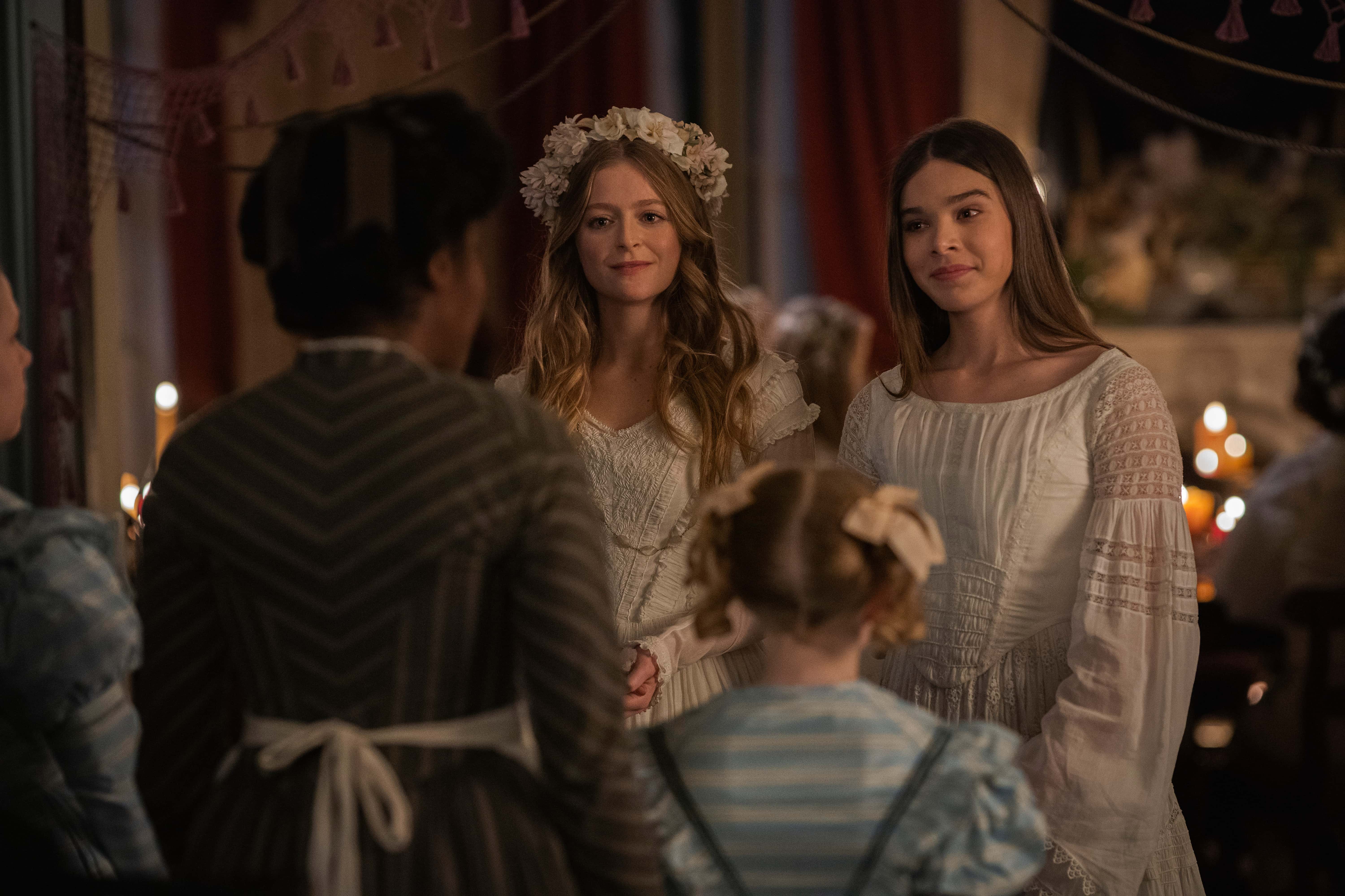 Anna Baryshnikov (left) and Hailee Steinfeld play two very different Dickinsons in Apple TV+ show 