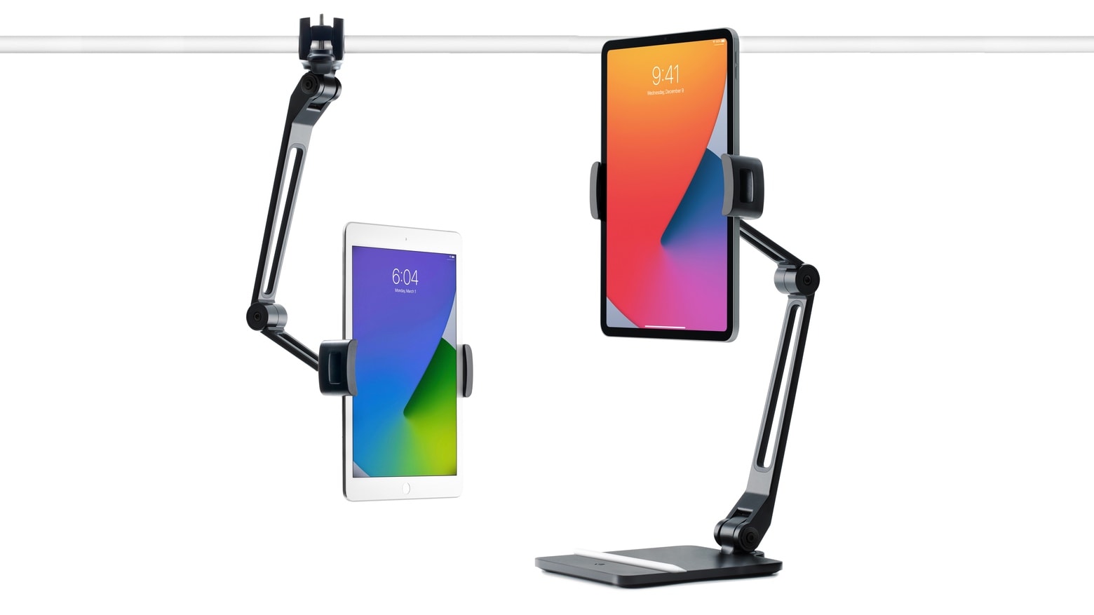 Twelve South HoverBar Duo works with any side iPad.