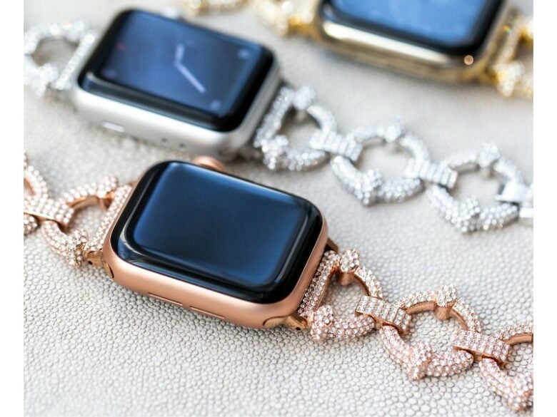 The crystal pavé Apple Watch link band will dazzle you.