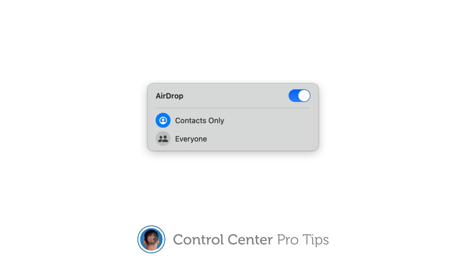 Control AirDrop in Control Center