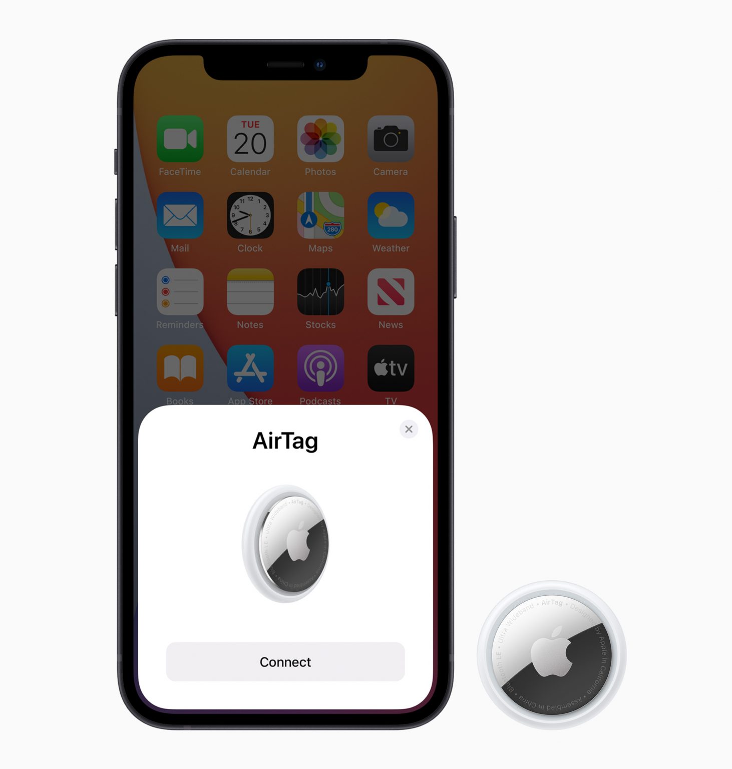 AirTag pairs easily with iPhone, much like AirPods.