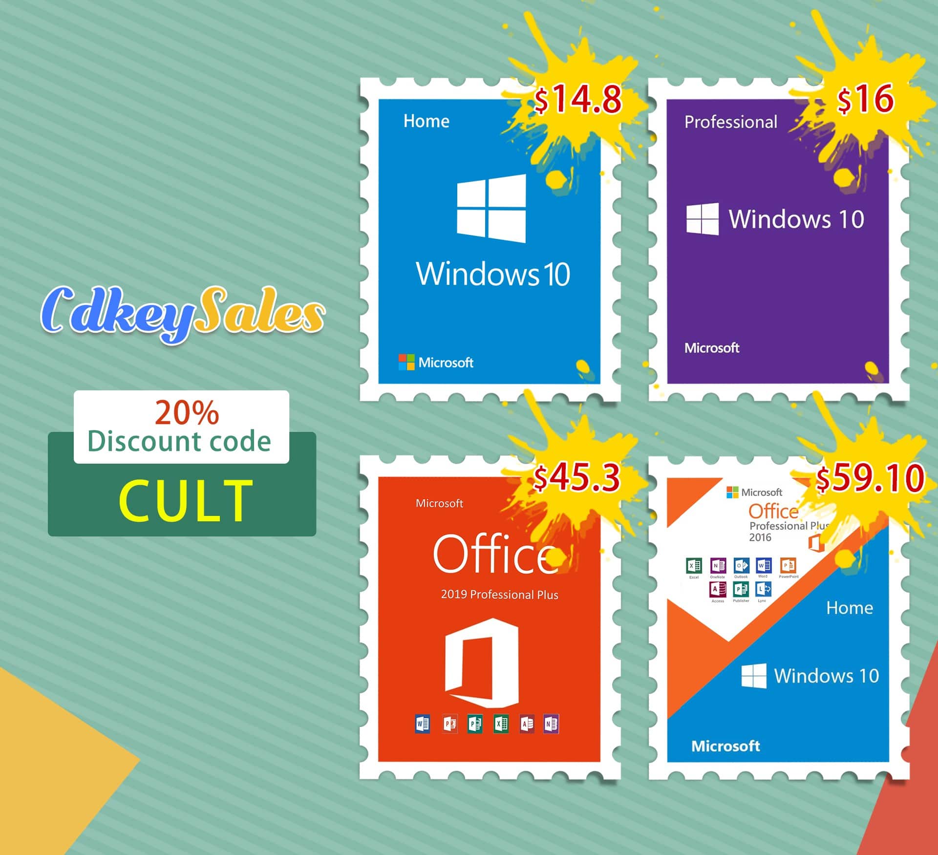 You can get a 20% discount on software activation keys at CdkeySales.com.