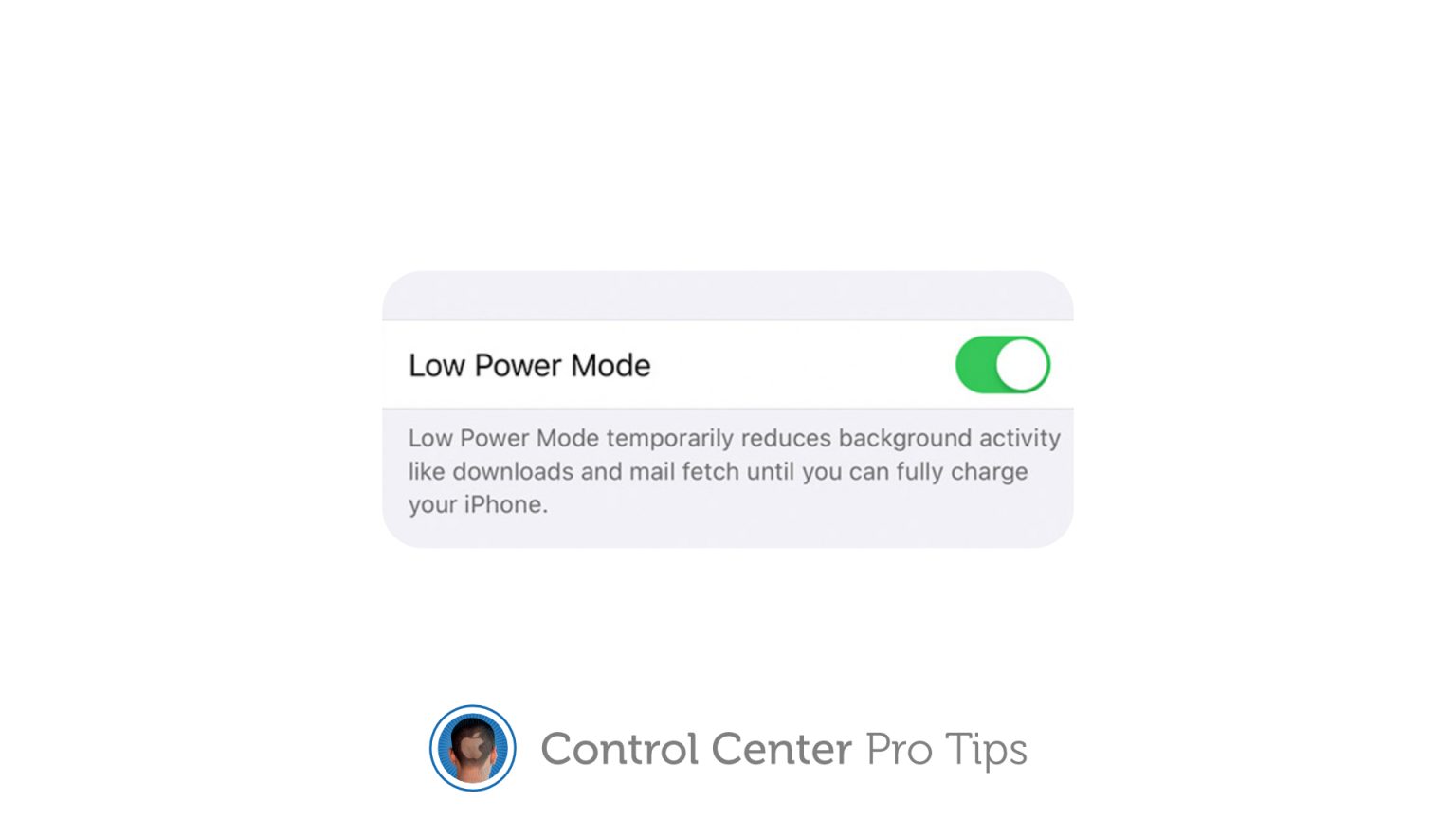 Activate Low Power Mode in Control Center