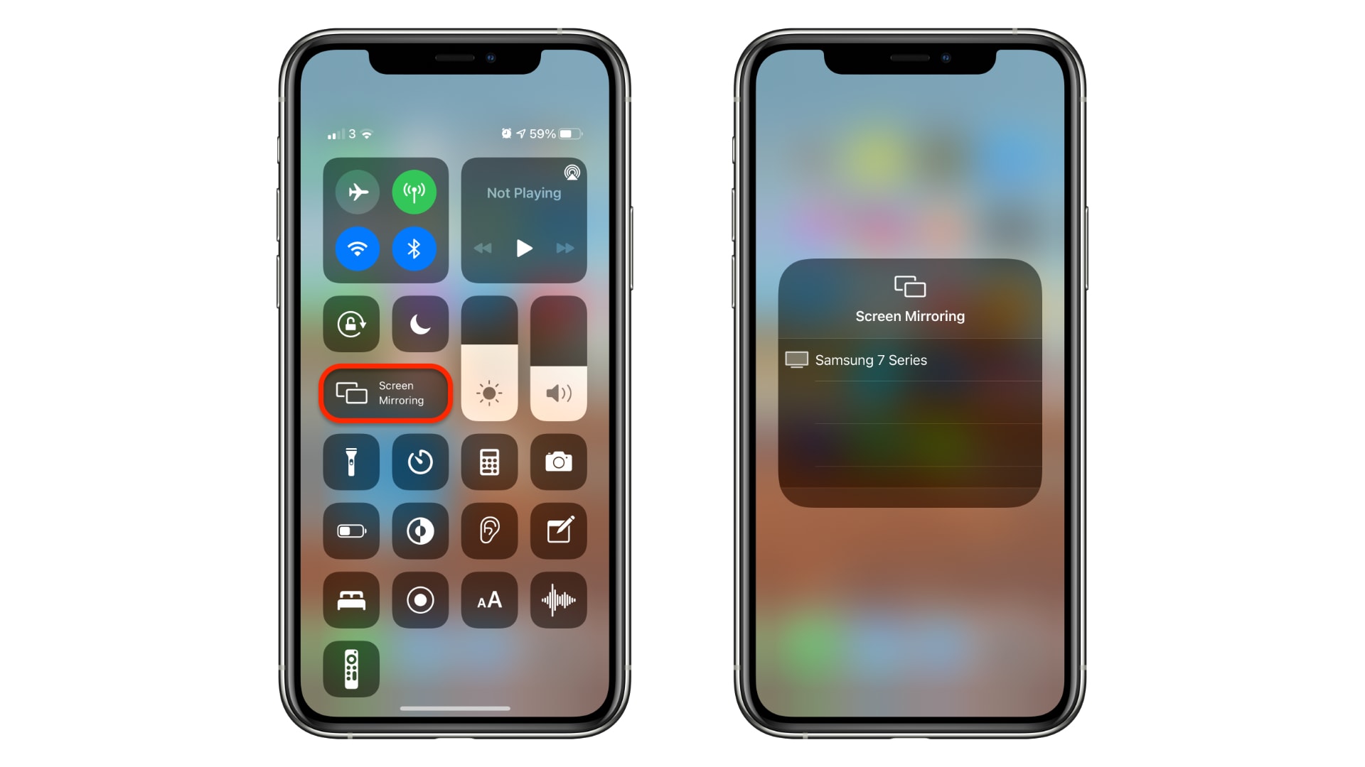 How to start screen mirroring with Control Center