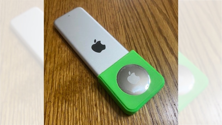 DIY 3D printed AirTag Apple TV remote connector