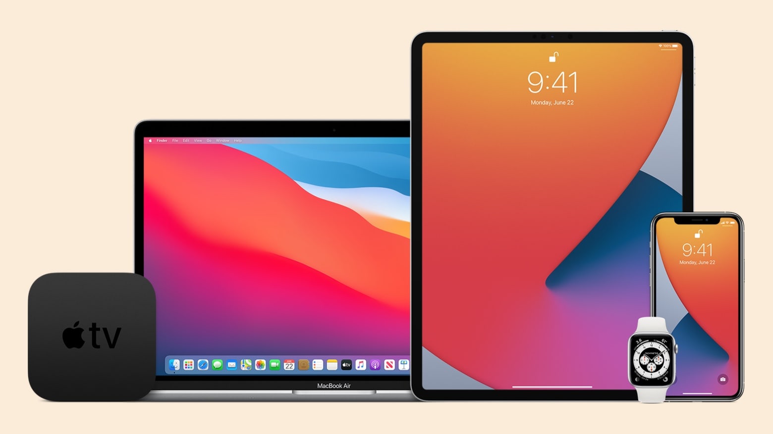 MacBook, iPad, Apple Watch, Apple TV