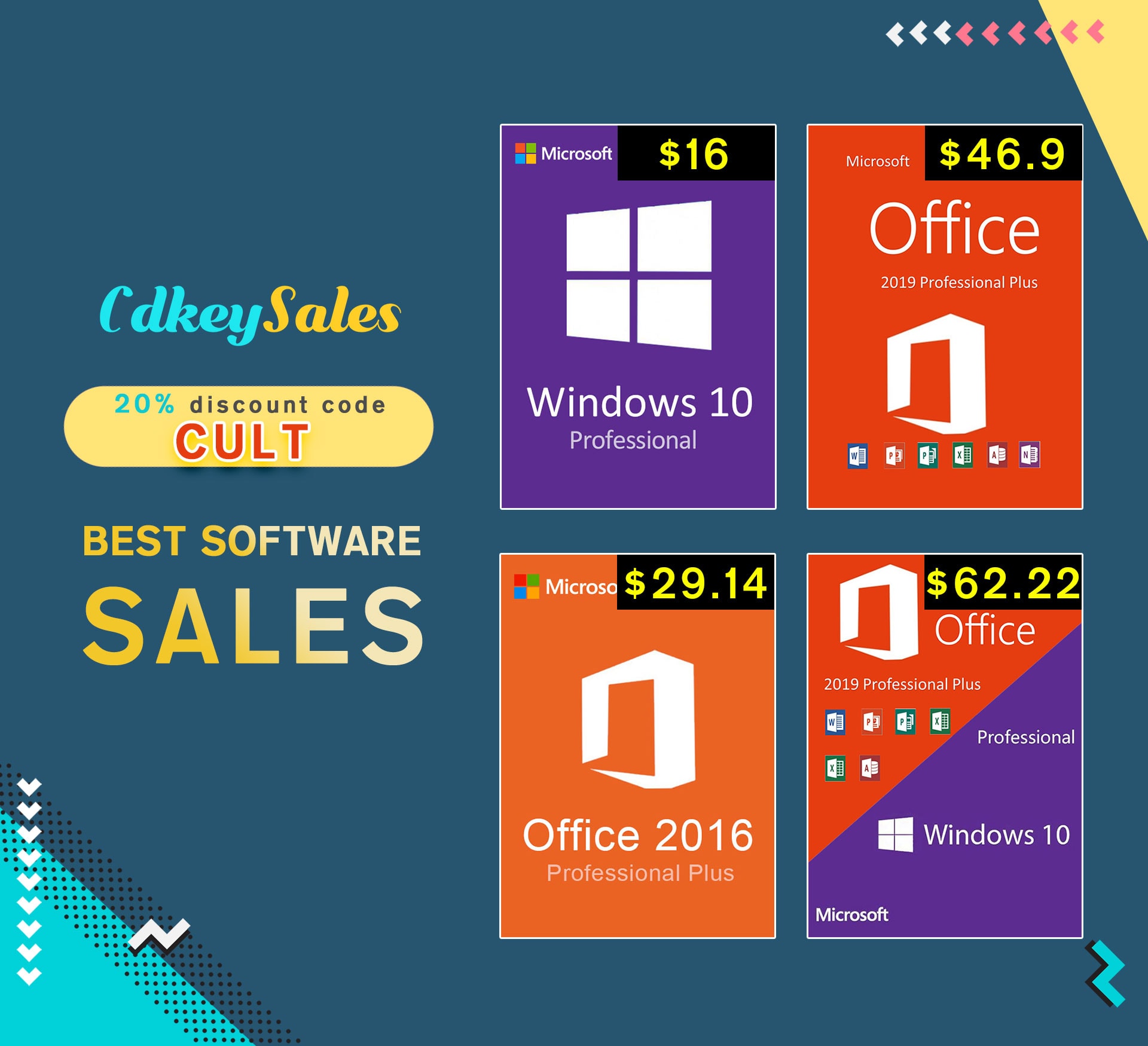You can now save 20% off Microsoft Officevand Windows activation keys at CdkeySales.com.