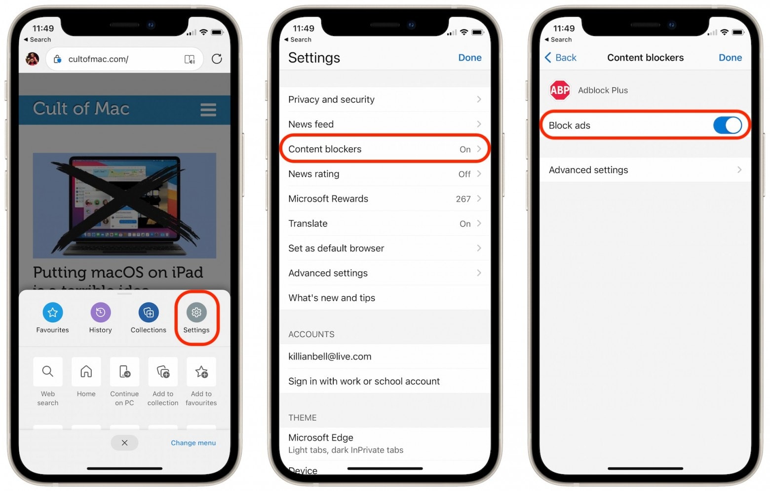 How to block ads in Microsoft Edge for iPhone and iPad