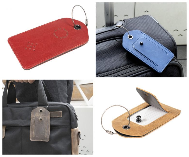 WaterField Designs Leather AirTag Luggage Tag comes in a variety of colors.