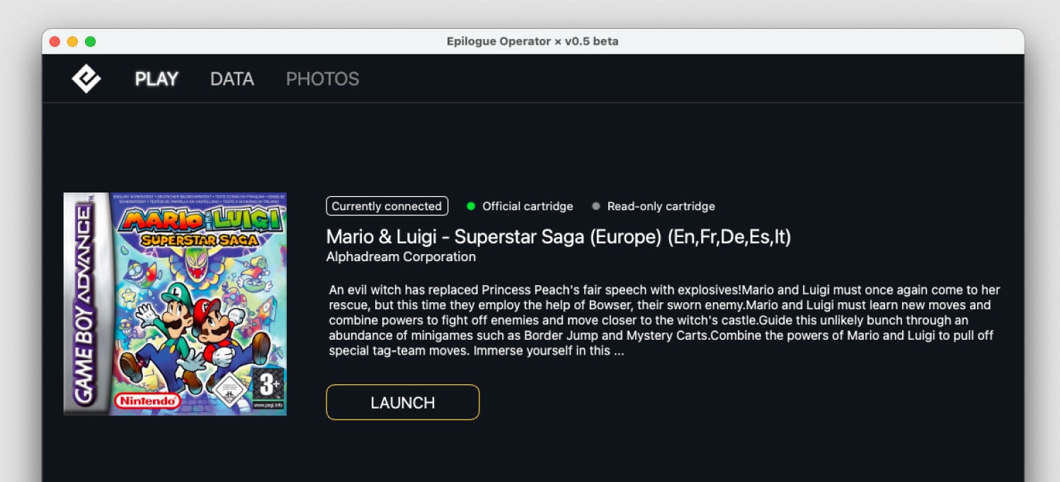 Epilogue Operator GB Operator lets you play Game Boy games on Mac