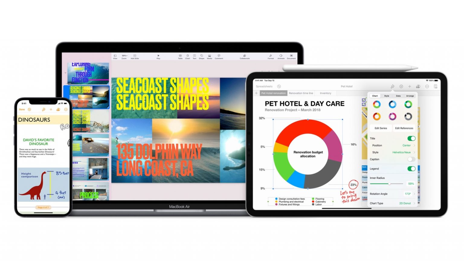 Apple Pages, Numbers and Keynote make up iWork.