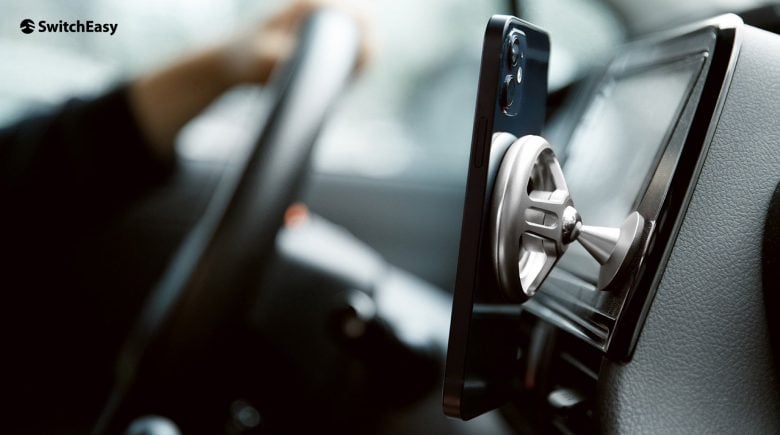 MagMount magnetic iPhone car mount is adjustable for the perfect viewing angle.