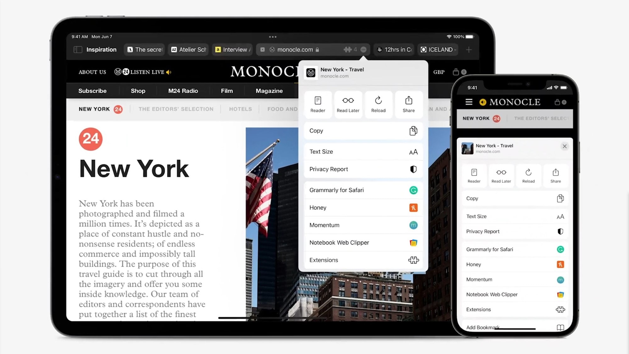 Safari on iPhone and iPad