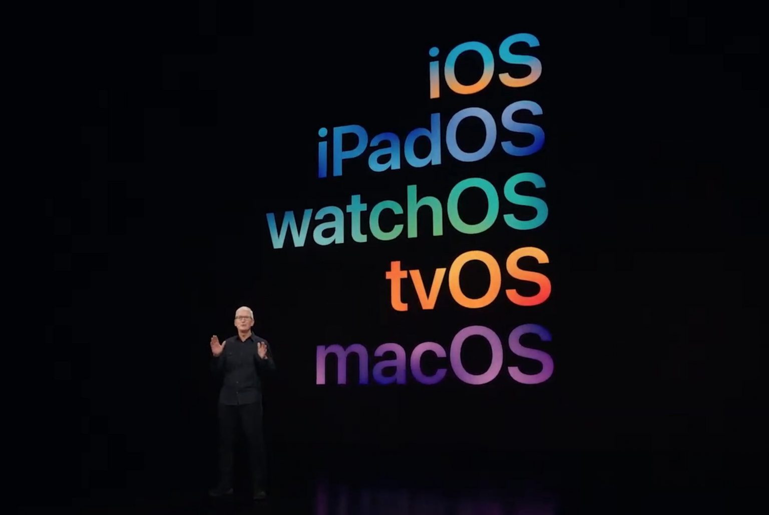 Apple CEO Tim Cook wraps the WWDC21 keynote on June 7, 2021.