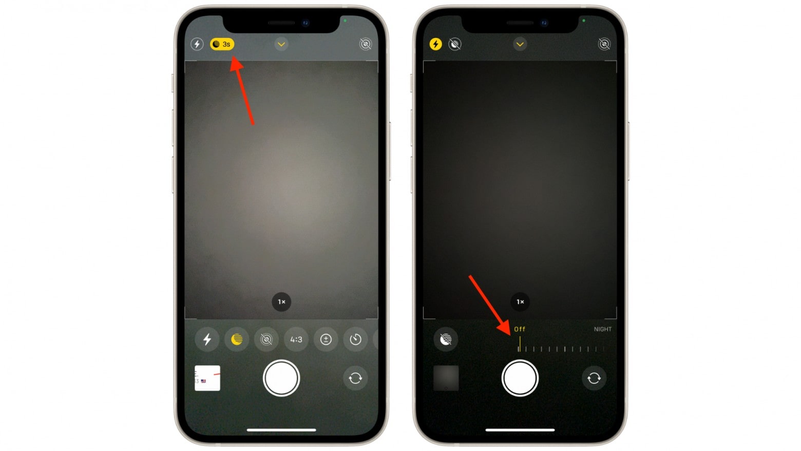 How to disable Night mode in iPhone's Camera app