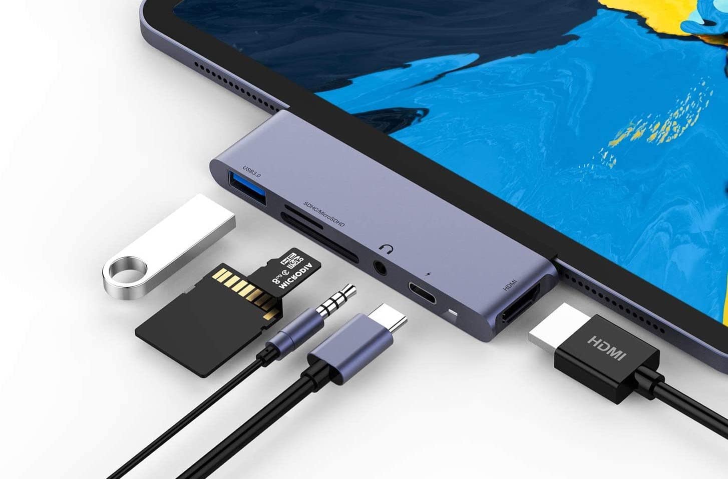 3 USB A Aluminium Typ C Adapter mit HDMI 4K Kameta USB C Hub 7 in 1 SD/Micro SD Kartenleser für MacBook Pro 2018/2017 Samsung Galaxy S9 Huawei Type C Geräte Type C PD