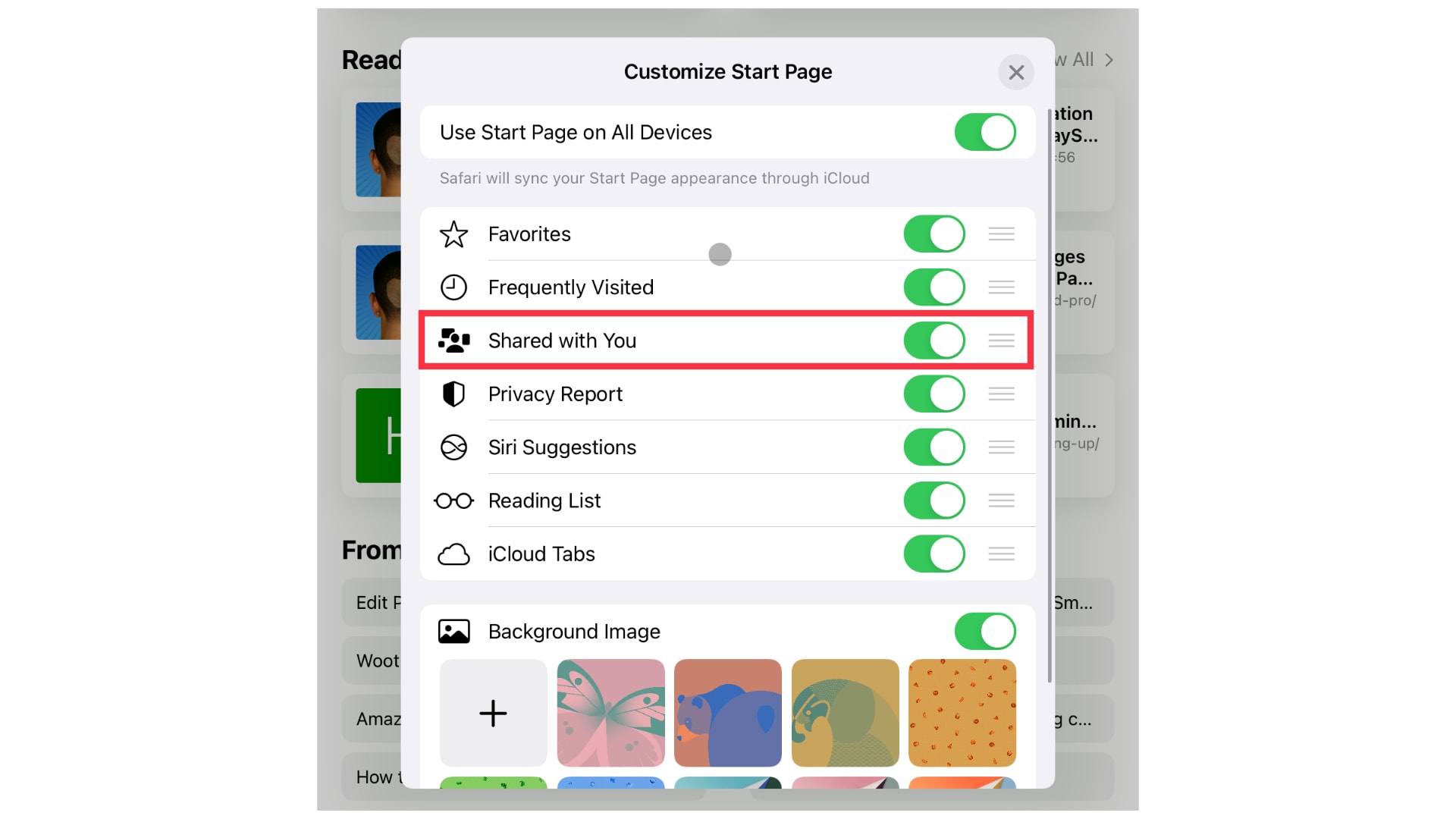 Safari shared links in iOS 15