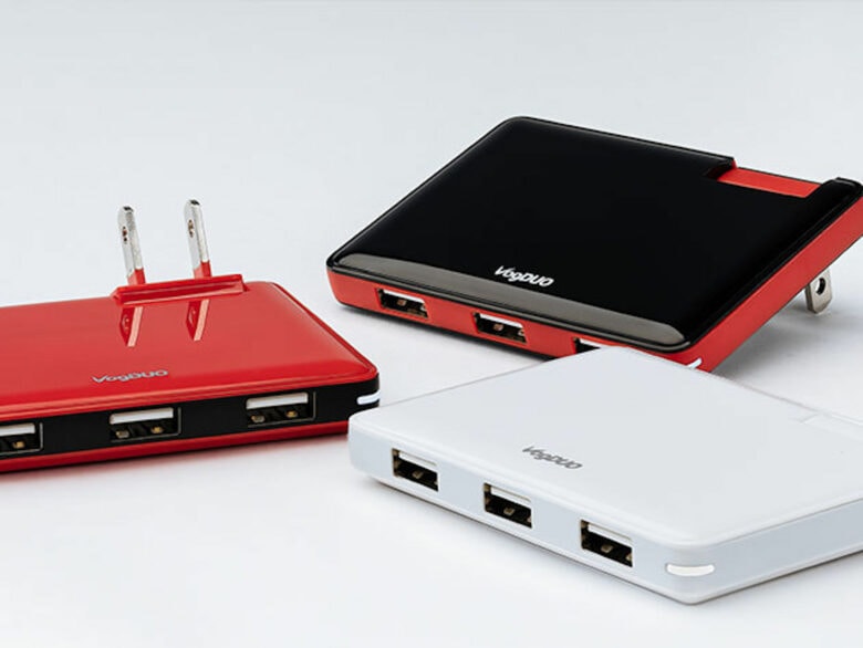 Bring this ultra-thin 3-port wall charger on your travels.