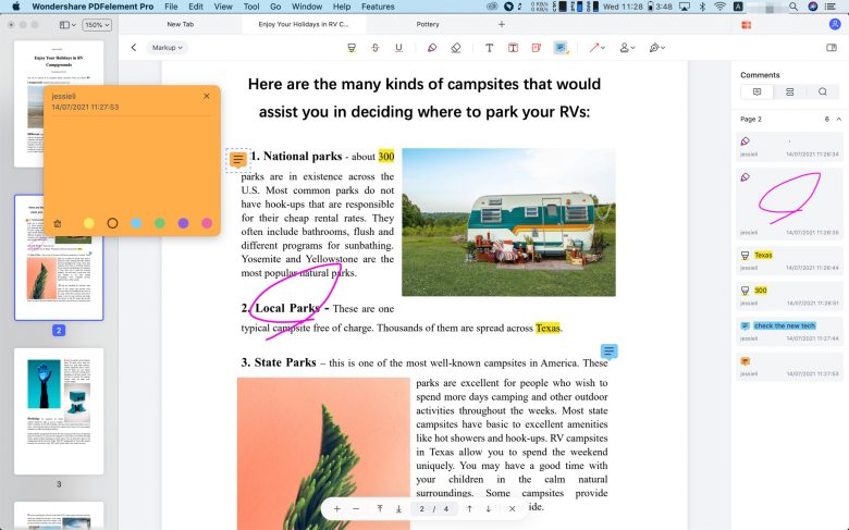 With Wondershare PDFelement, you can mark up PDFs with built-in annotation tools.