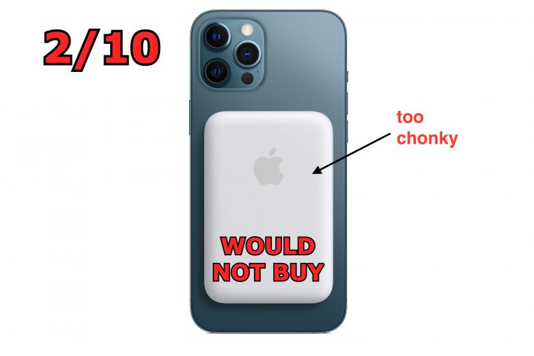 Oh no. The Apple MagSafe Battery Pack fails to defy the laws of physics.