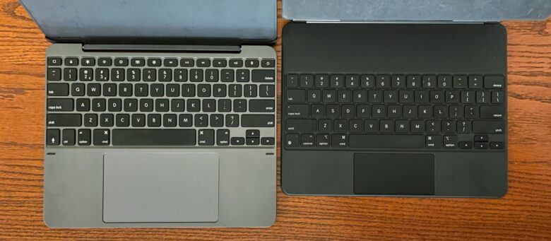 Compare the Brydge 12.9 Max+ and Apple Magic Keyboard keyboards and trackpads