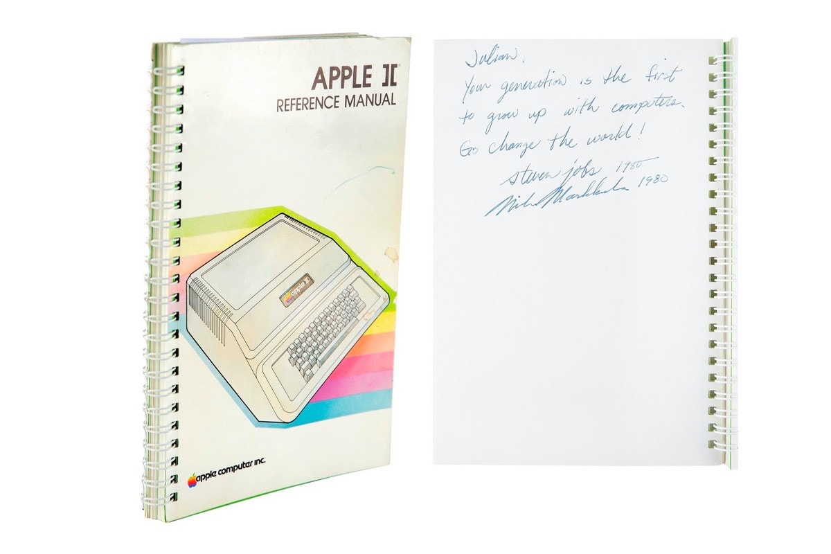 An Apple II manual from 1980 inscribed by Steve Jobs sold at auction for nearly $800,000.