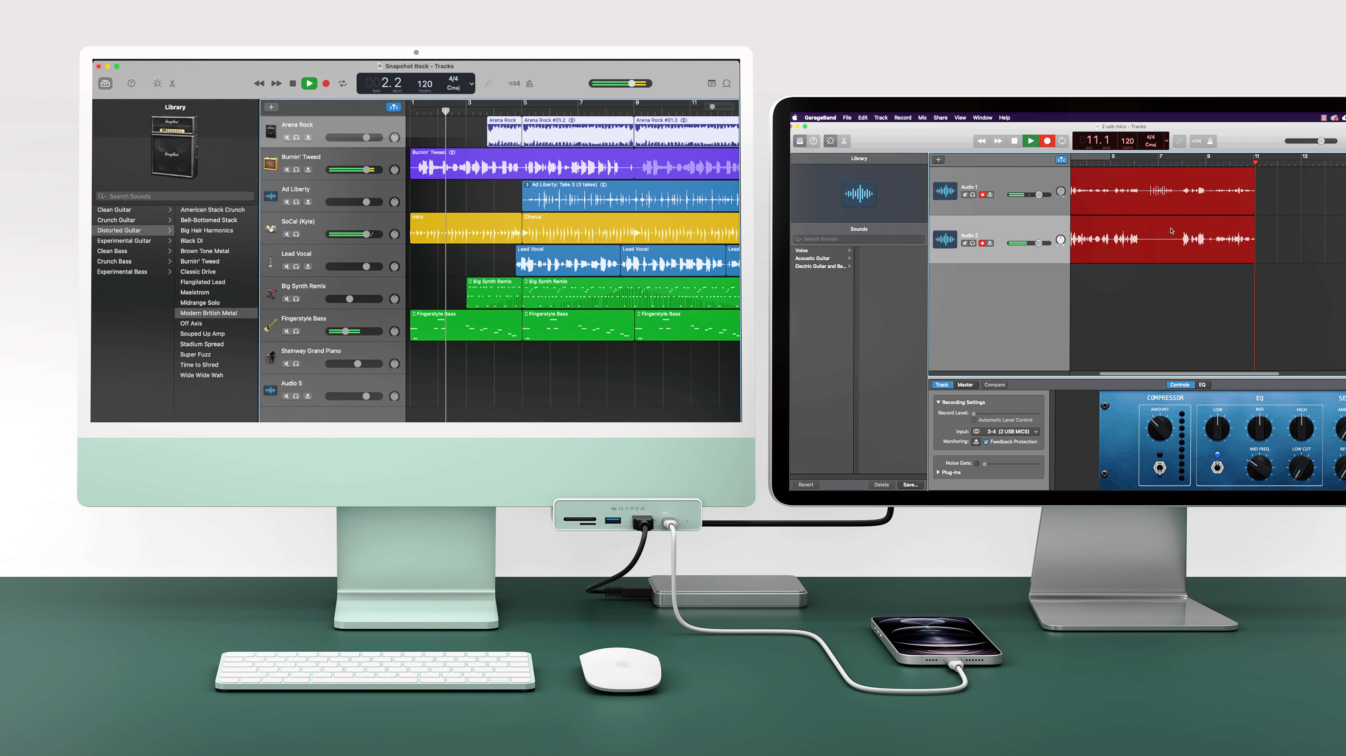 The new HyperDrive hubs attach to your iMac, allowing easy port access.