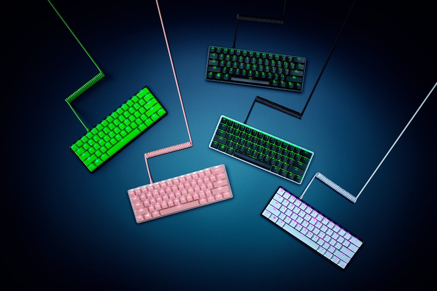 Razer's PBT Keycap + Coiled Cable Upgrade Set comes in multiple colors.