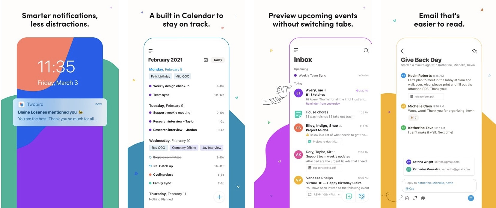 Twobird helps simplify email and note taking in a unified experience