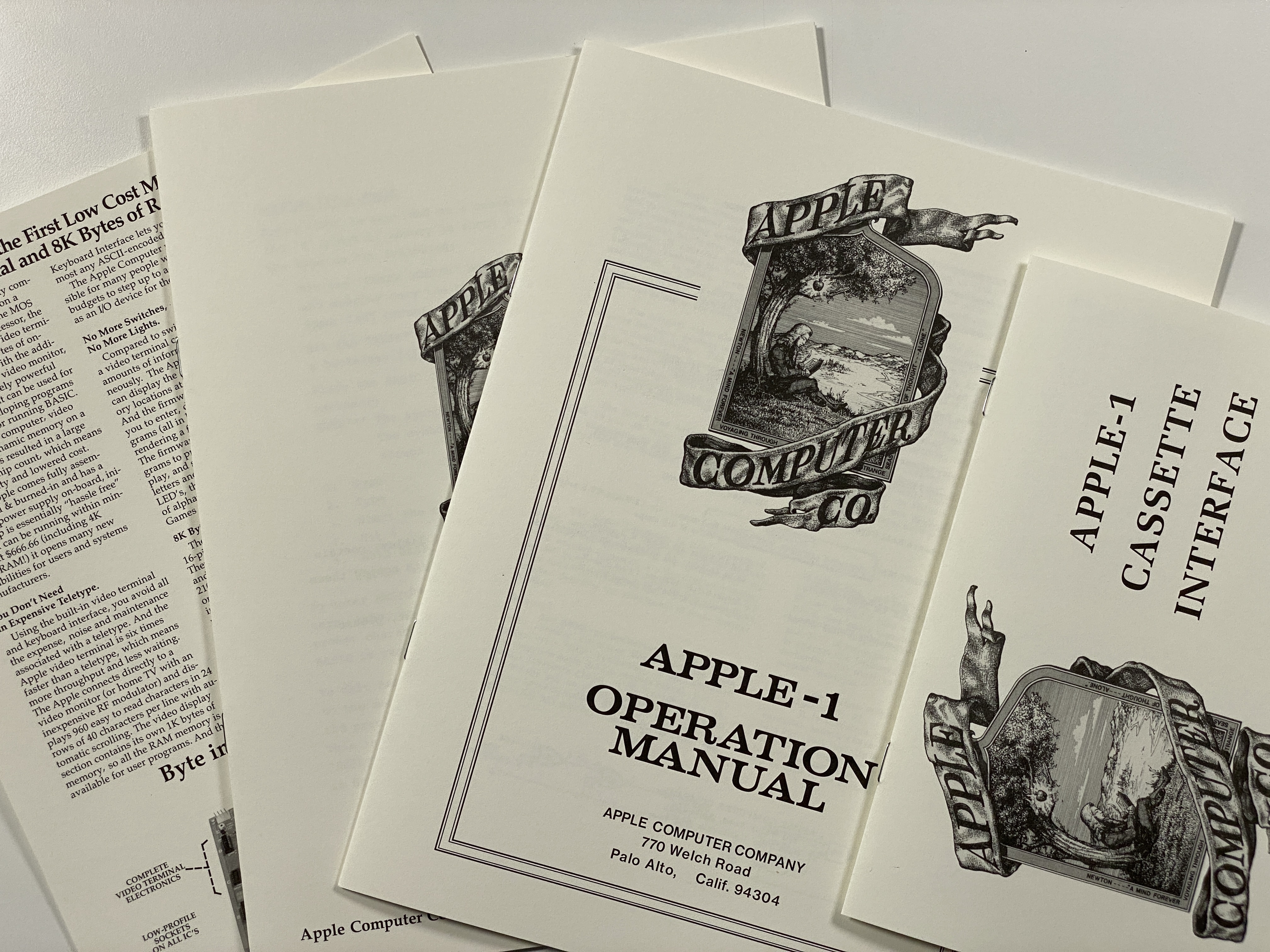 Behold the set of Apple-1 Operation manuals, including a cassette card.