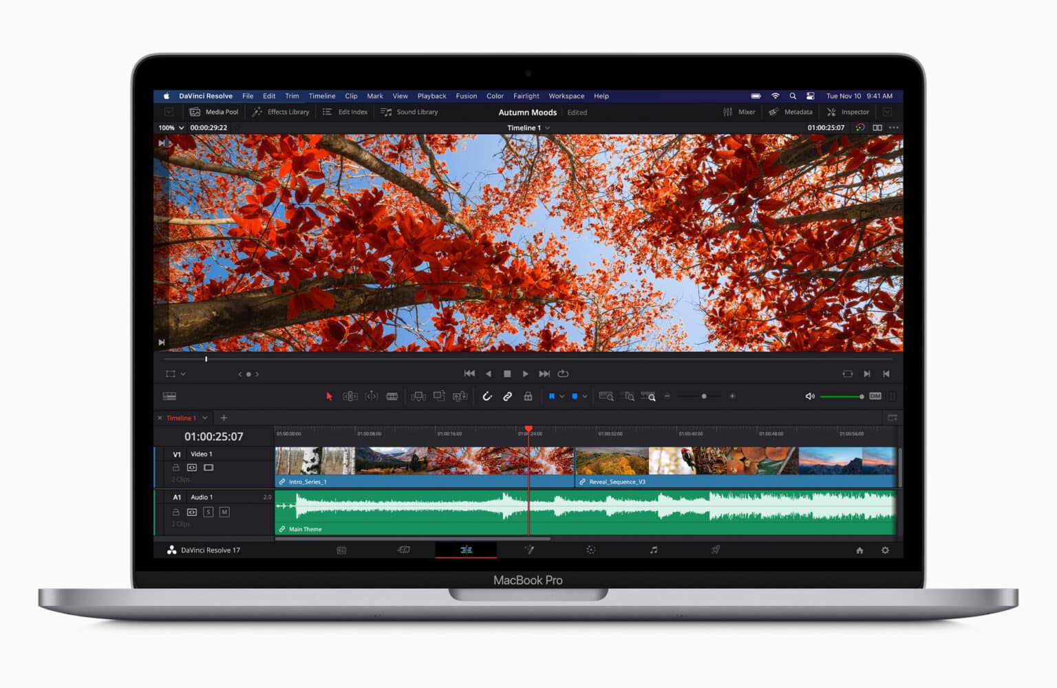 Video editing on a MacBook Pro