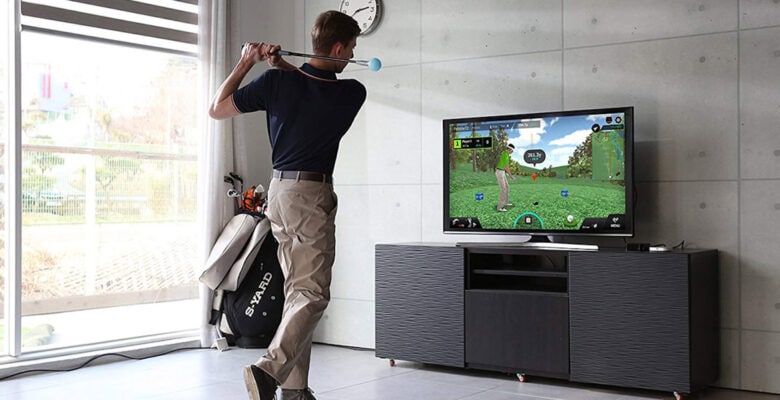 Improve your golf swing with this virtual simulator.