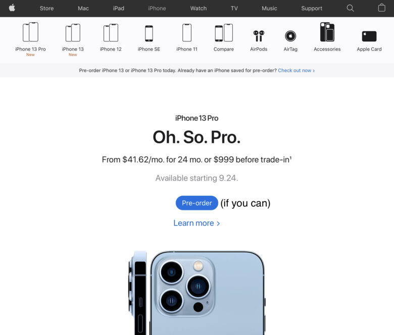 iPhone 13 in Apple Store