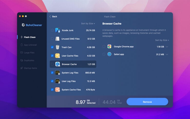BuhoCleaner's Flash Clean feature lets you clean up your Mac ... in a flash!