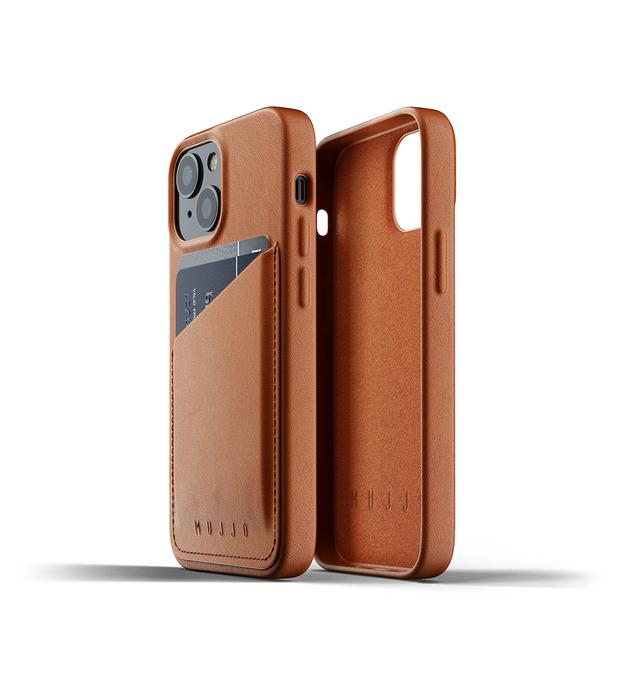 Mujjo's leather wallet case of iPhone 13 lets you carry some cash and cards, too.