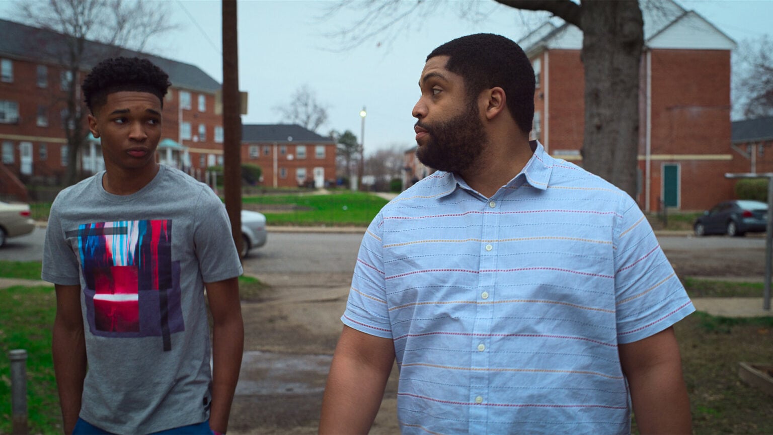 Isaiah Hill and O’Shea Jackson Jr. in Swagger, premiering globally October 29, 2021 on Apple TV+.