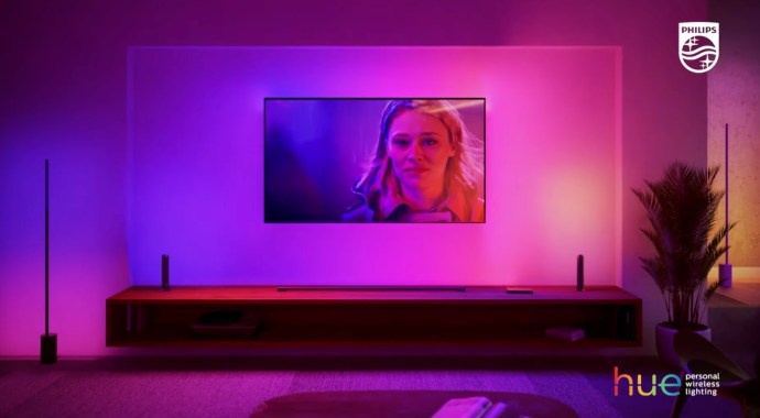 The Philips Hue Play Gradient Light Tube blends with your TV's colors.